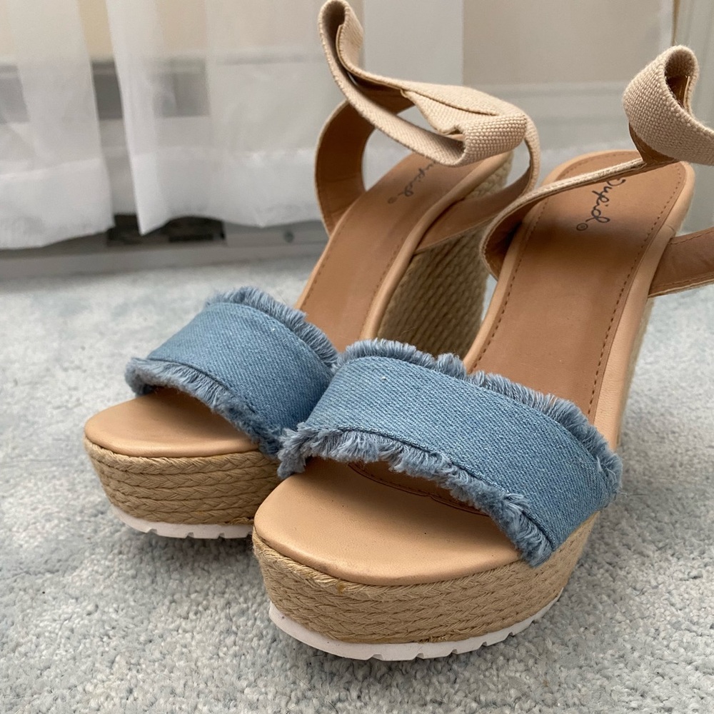 Denim wedges